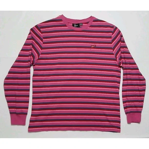 Parra Men's 100% Cotton Mid Weight Pink Striped Long Sleeve‎ Shirt Size Medium - Picture 2 of 9